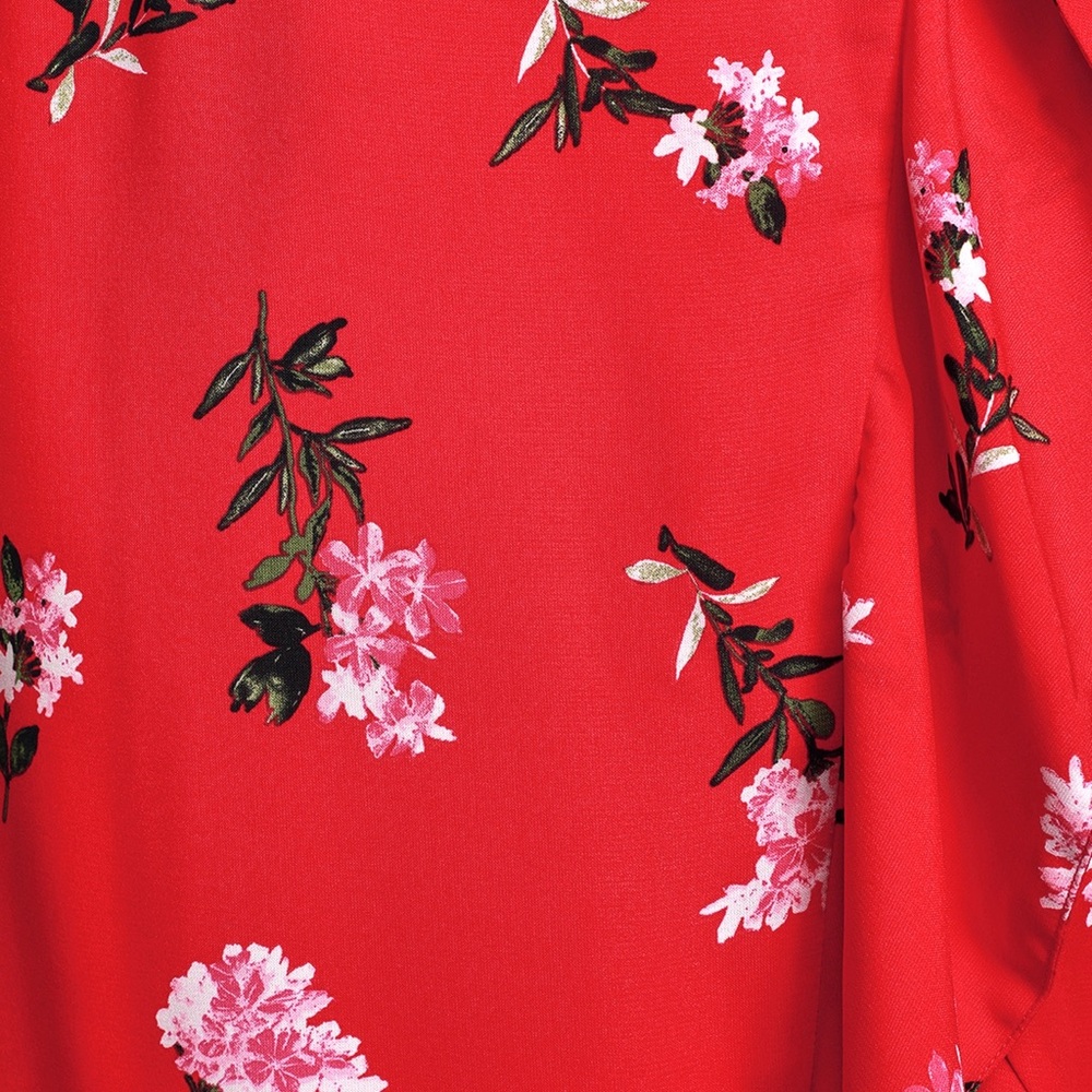 Lulu's Red Floral High Low Dress - Picture 4 of 4